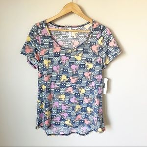 LulaRoe Disney 3D Geometric Block Mickey Mouse Classic T-shirt Green Blue M NWT